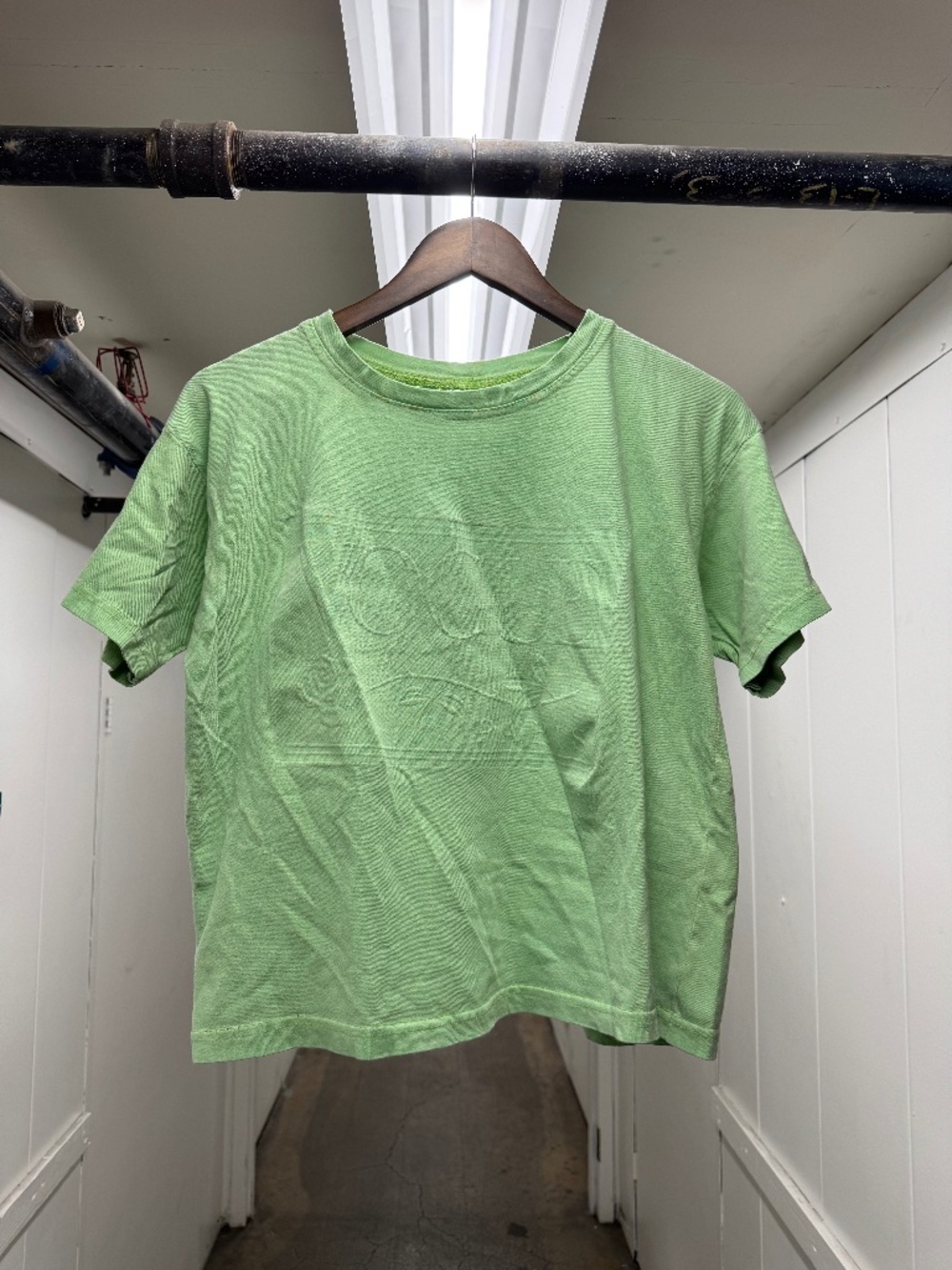 Vogue Paris Embossed Baggy Cropped T-Shirt